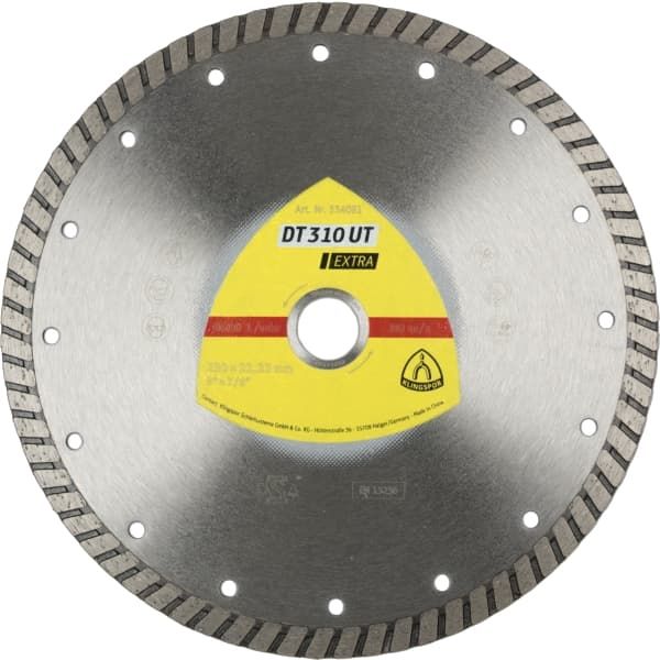 Круг алмазный отрезной DT310UT турбо (кирпич,камень,универсал); 230x2,5x10х22,23мм KLINGSPOR 334091