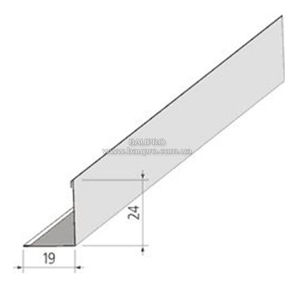 Профиль пристенный Nova L 19*24*3000 мм RAL 9003 50 шт/упак