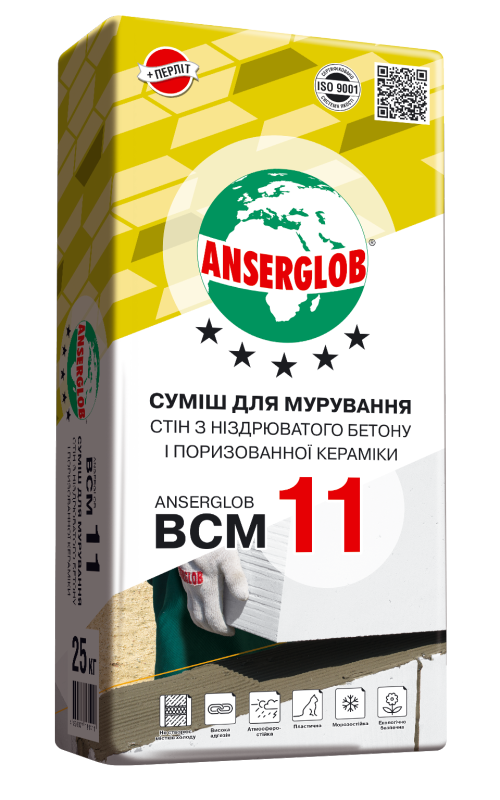 ANSERGLOB ВСМ-11 (ЗИМА) смесь кладочная, 25 кг