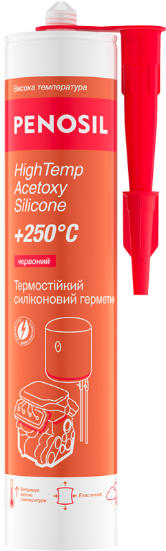 Герметик высокотемпературный (моторный) Penosil HighTemp Acetoxy Silicone 250°C Красный 310мл(H3049)