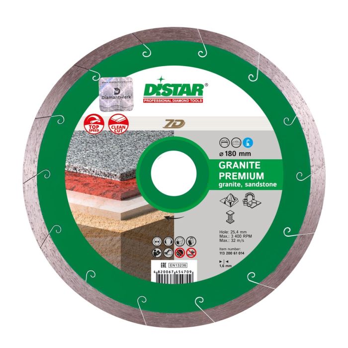 Круг алмазный отрезной GranitePremium 7D (гранит; мрамор; керамогранит) 350х2,4х10х32; DISTAR