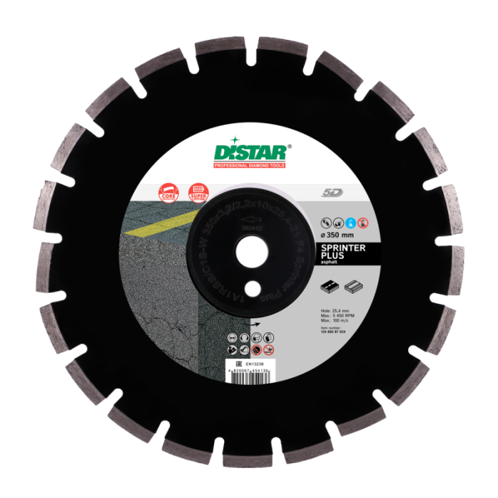 Круг алмазный отрезной SprinterPlus 5D segment (асфальт;гравий) 500х3,8х8х25,4;  DISTAR