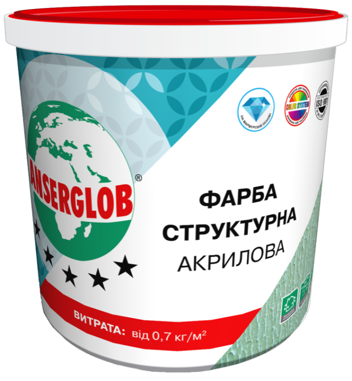 ANSERGLOB Краска структурная акриловая 14 кг