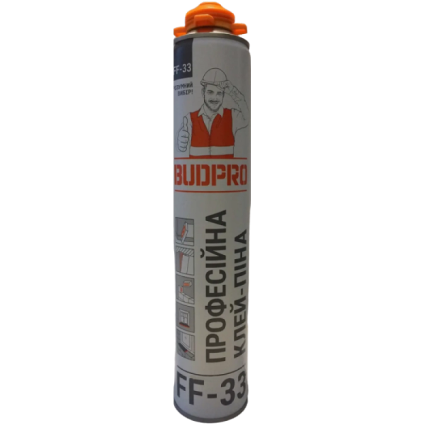 Клей-пена профессиональная (10-12 м.кв.) BUDPRO FixFoam FF-33, 750мл A5758