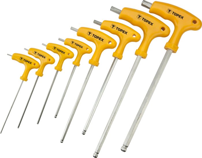 Ключи шестигранные HEX с Т-образной ручкой, набор 9 шт. 35D967