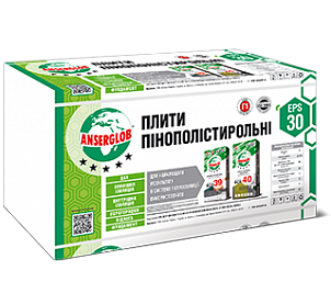 Пенопласт ANSERGLOB EPS-30 4х100х100  (15шт в уп)