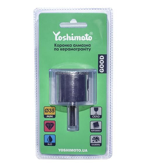 Коронка алмазная по керамограниту , 35мм. (20шт/уп) Yoshimoto Y18-035