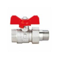 Кран латунный шаровой с "американкой" 3/4"*3/4" резьба В/С ручка бабочка, Double-lin