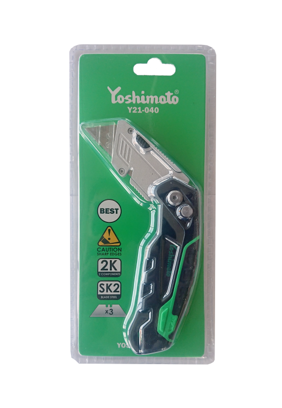 Нож алюминиевый уни. складной , с отлам. лезвие SK2, 18мм. (12шт/уп) Yoshimoto Y21-040