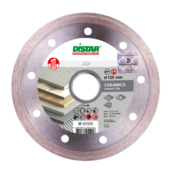 Круг алмазный отрезной UniversalCeramics 3D (керамика; кафель) 230х2,2х8;  DISTAR
