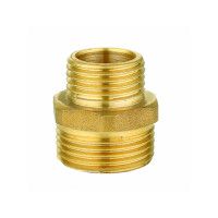Ниппель латунный переходный 3/8"С-1/2"С, Double-lin