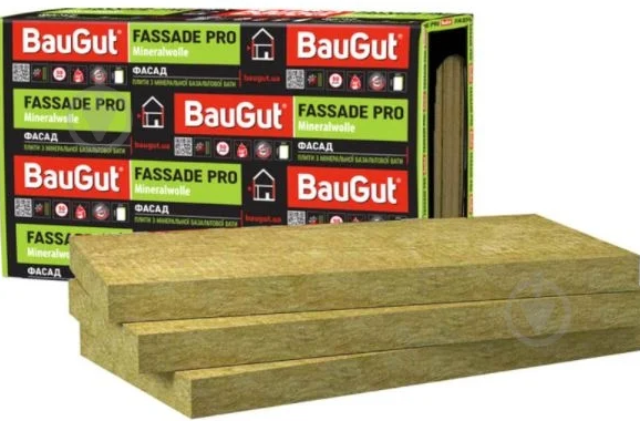 BauGut Fassade PRO THERMOWOOL FAS EFFECT 135 (50*600*1200, 4 шт, 135 кг/м3) 2,88 м2 48 шт/палета