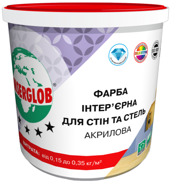ANSERGLOB Краска интерьерная для стен и потолка акриловая 7кг