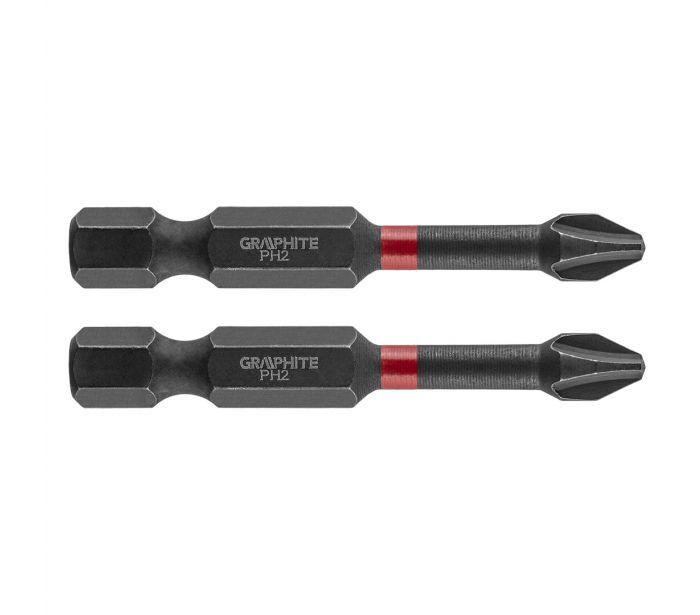 Биты ударные PH2 x 50 мм, 2 шт. GRAPHITE 56H519