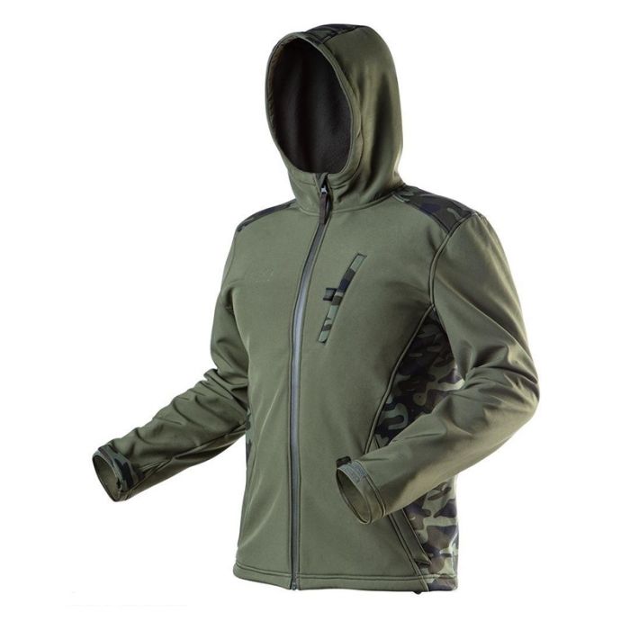 Куртка Softshell, CAMO Oliva-Хаки, водонепроницаемая 5000, дышащая 3000   81-553-L