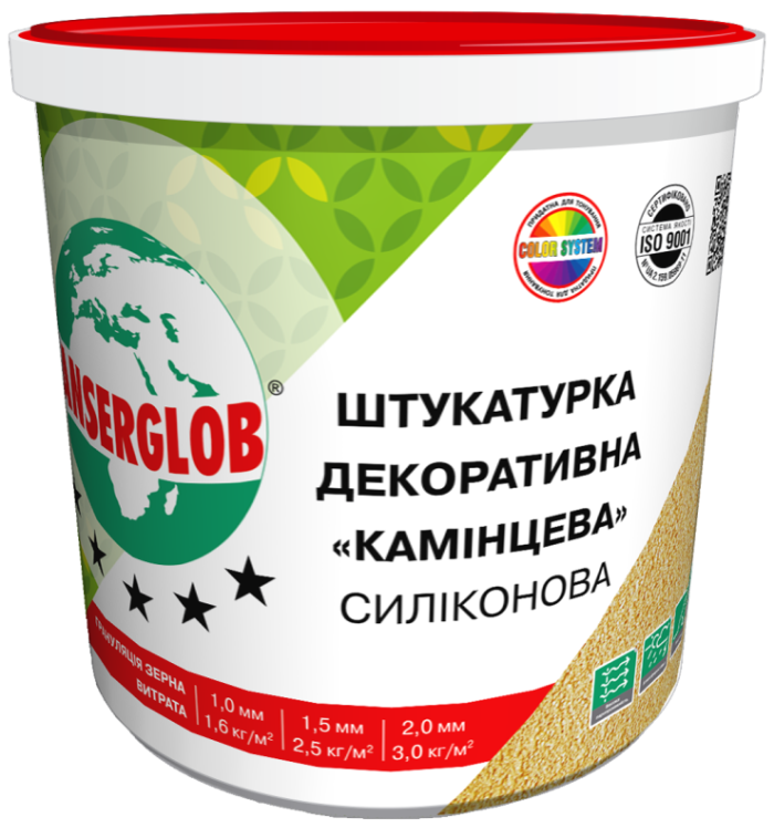 ANSERGLOB Штукатурка "Камешковая " 1,0мм 25кг СИЛИКОНОВАЯ