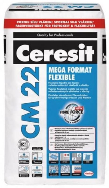Ceresit CM22/25 высокоэласт.клей. смесь для широк.плитки Mega Format Flexible 25 кг