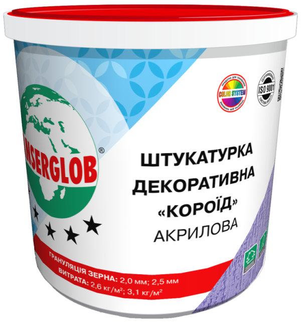 ANSERGLOB Штукатурка акриловая "Короед" 2,5мм 25кг
