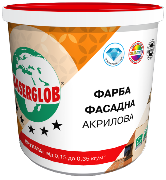 ANSERGLOB Краска фасадная акриловая универсальная 1,4 кг