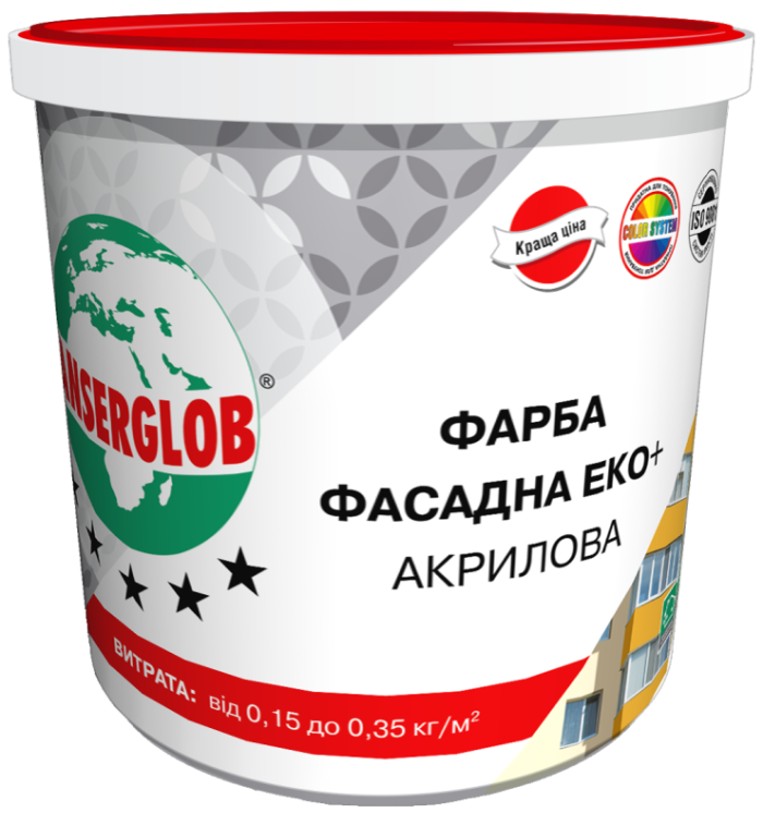 ANSERGLOB Краска акриловая ФАСАД ЭКО+,4,2 кг