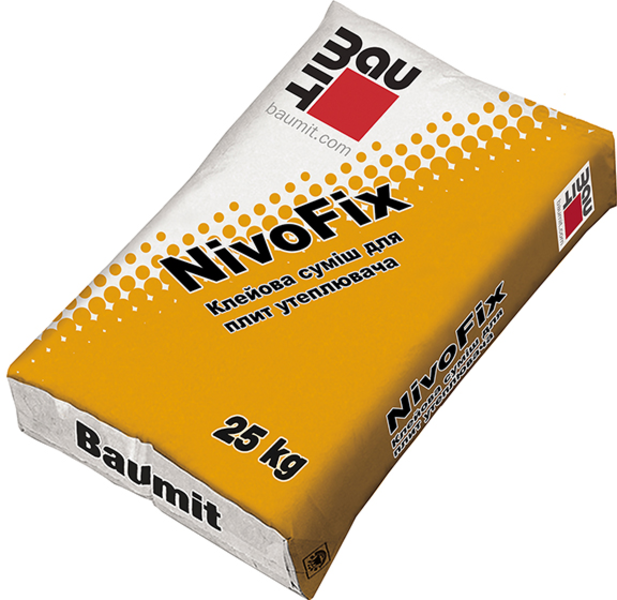 Baumit NivoFix смесь для приклеивания утеплителя МВ, ППС плит, 25 кг