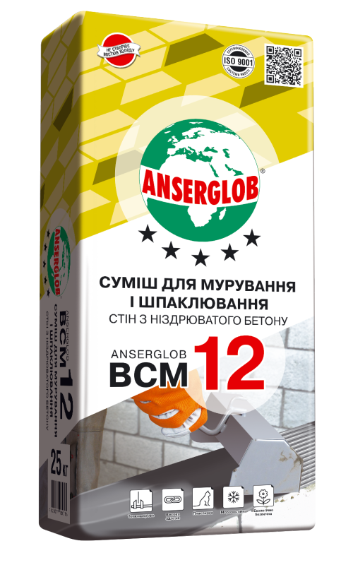 ANSERGLOB ВСМ-12 клей для блоков, 25кг