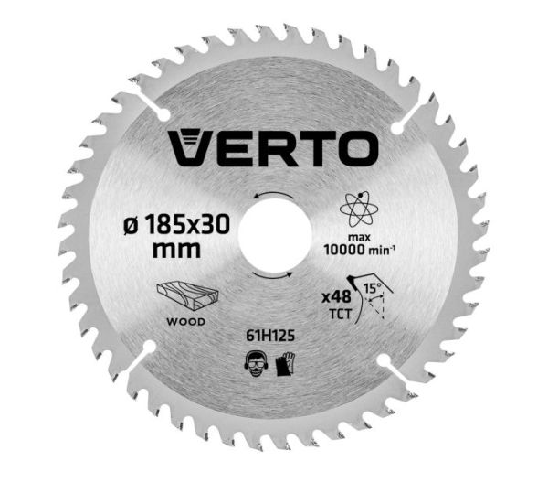 Диск пильный 185 x 30 мм 48 зуб. по дереву VERTO