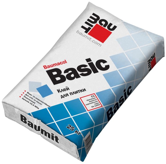 Baumit Basic клеящая смесь для керамической плитки, класс С1, 25 кг