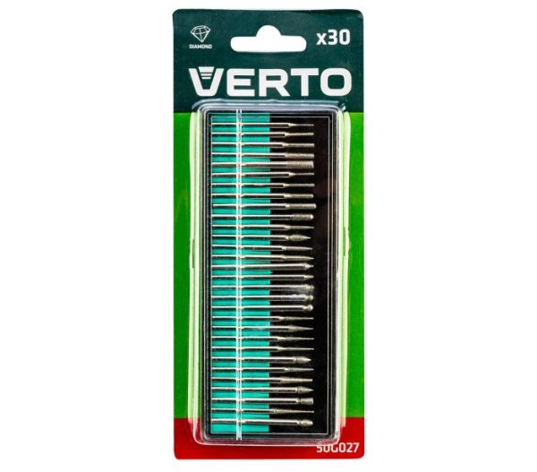 Набор аксессуаров для мини дрели, алмазная точка, 30 шт. Verto 50G027