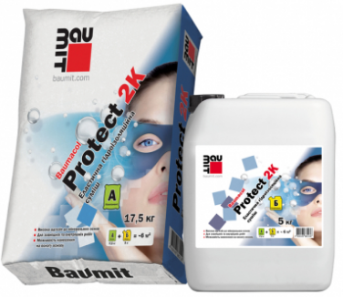 Baumit Protect 2К ( мешок 17,5 кг + канистра 5 кг) эластичная гидроизоляционная смесь