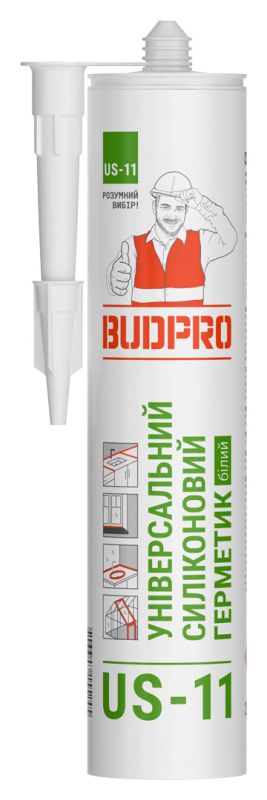 Герметик универсальный для всех видов работ BUDPRO US 11  Universal Silicone Белый H4163