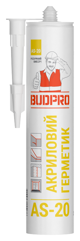 Герметик акриловый (окрашиваемый) BUDPRO AS 20  Acrylic Sealant Белый H4167
