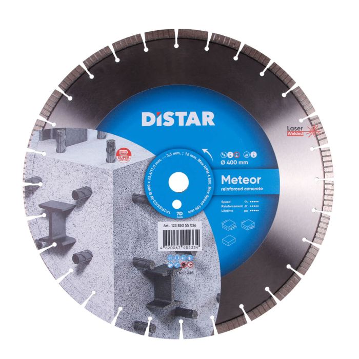 Круг алмазный отрезной Meteor 7D segment (армир.бетон; бетон; камень) 400х3,5х11,5x28; DISTAR