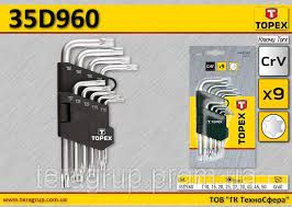 Ключі шестигранні Torx T10-T50, набір 9 шт.*1 уп. 35D960