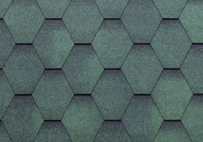 Бардолин черепица битумная First Hexagonal зеленая 2,9м2/уп