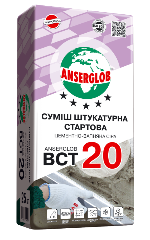 ANSERGLOB ВСТ-20 смесь штукат.старт, 25кг
