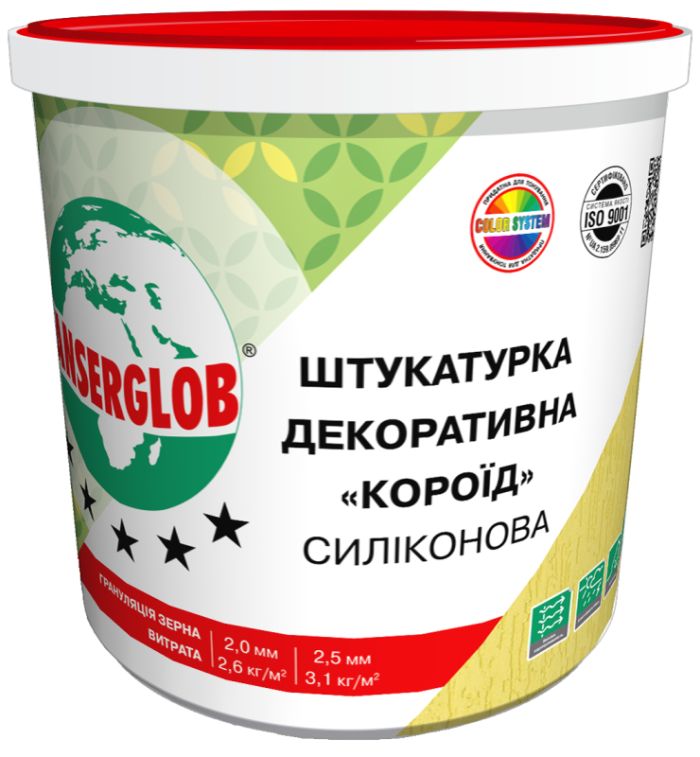 ANSERGLOB Штукатурка "Короед" 2,0мм 25кг СИЛІКОНОВА
