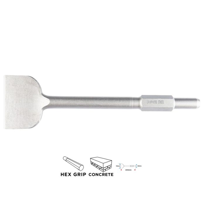 Зубило плоское HEX 115х400мм, для электроинструмента (Польша); GRAPHITE 57H575