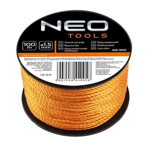 Шнур разметочный 100 м, катушка  NEO 49-910