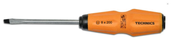 Отвертка ударная, "-", Cr-V, SL8х200 мм Technics 46-204