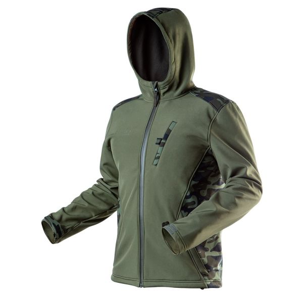 Куртка Softshell, CAMO Oliva-Хаки, водонепроницаемая 5000, дышащая 3000, размер S(48) NEO 81-553-S