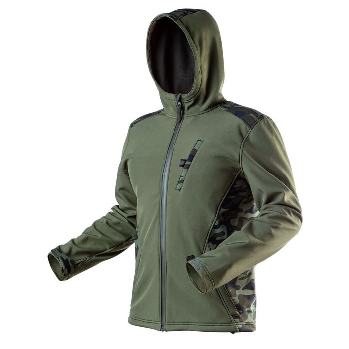 Куртка Softshell, CAMO Oliva-Хаки, водонепроницаемая 5000, дышащая 3000, размер S(48) NEO 81-553-S