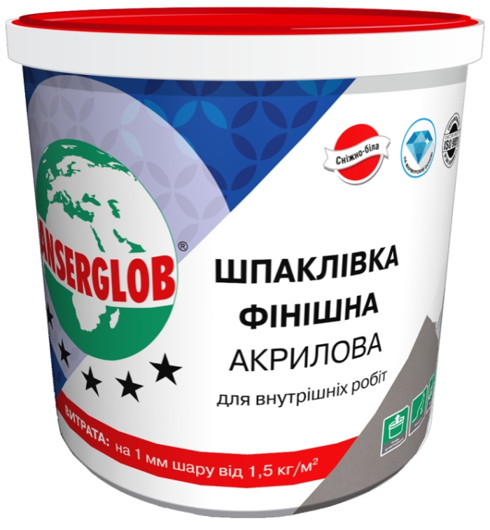 ANSERGLOB Шпаклевка финишная акриловая 5 кг  22/ряд