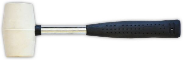 Киянка белая резиновая,металлическая ручка, 550г, 65мм 39-012