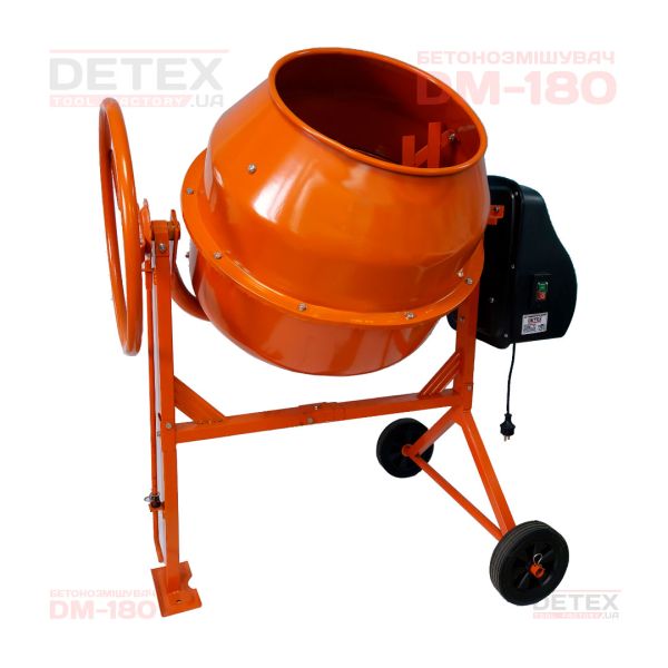 Бетономешалка, бак-140л, готовая смесь 110л, 700Вт, 32об/мин. DETEX DM-140